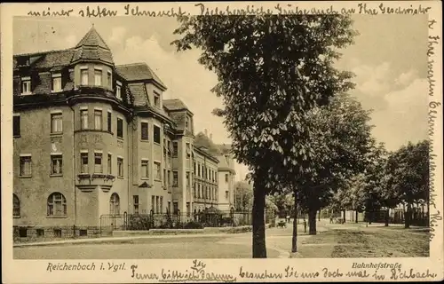 Ak Reichenbach im Vogtland, Bahnhofstraße