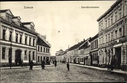 Ak Zossen in Brandenburg, Baruther Straße, Geschäfte