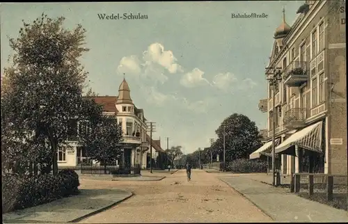 Ak Schulau Wedel im Kreis Pinneberg, Bahnhofstraße