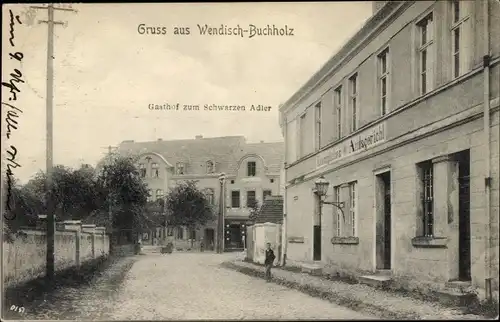 Ak Wendisch Buchholz Märkisch Buchholz Dahme Spreewald, Gasthof zum schwarzen Adler, Amtsgericht