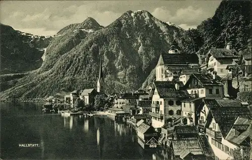 Ak Hallstatt im Salzkammergut Oberösterreich, Blick auf den Ort, Kirche, Häuser