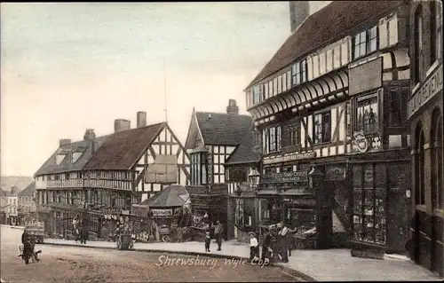 Ak Shrewsbury Shropshire England, Wyle Cop, Stadtpartie