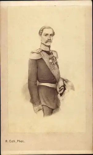 CdV Prinz Albert von Sachsen-Coburg und Gotha, um 1860, Standportrait