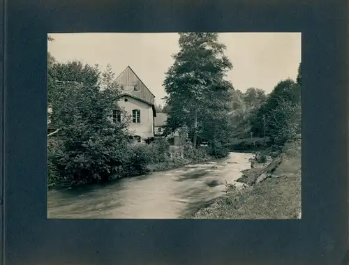 Foto Serkowitz Radebeul Sachsen, Flusspartie, Haus, Talmühle