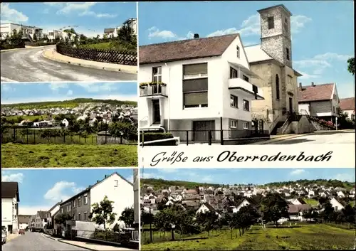 Ak Oberrodenbach Rodenbach in Hessen, Panorama, Kirche, Wohnsiedlung