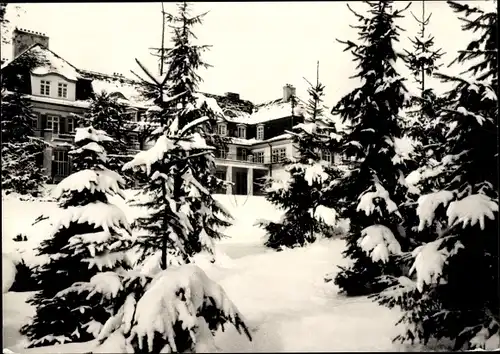 Ak Neu Fahrland Potsdam in Brandenburg, Kindersanatorium Heinrich Heinrich, Winter, Hauptgebäude