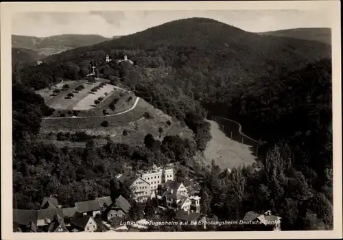 Ak Jugenheim an der Bergstrasse Hessen, Erholungsheim Deutsche Bank, Vogelschau