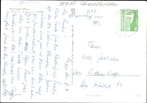 Ak Meiningen in Thüringen, HO Hotel Sächsischer Hof