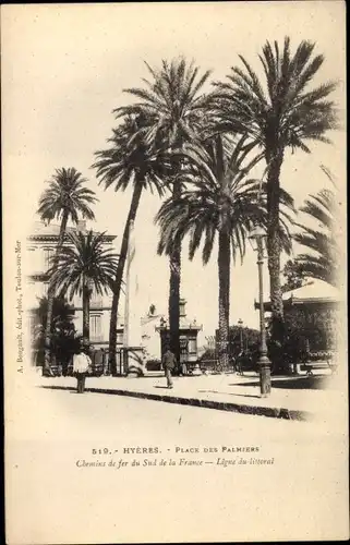 Ak Hyères Var, Place des Palmiers