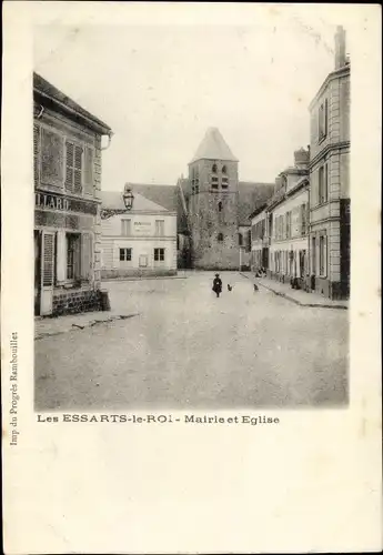 Ak Les Essarts le Roi Yvelines, Mairie, Eglise