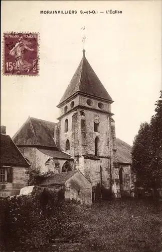 Ak Morainvilliers Yvelines, L'Eglise