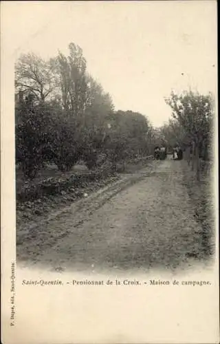 Ak Saint Quentin Aisne, Pensionnat de la Croix, Maison de campagne