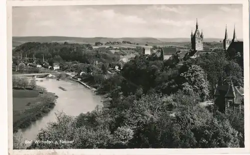 Ak Bad Wimpfen am Neckar, Blick hin zum Ort, Teilansicht