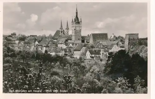 Ak Bad Wimpfen am Neckar, Blick hin zum Ort, Teilansicht