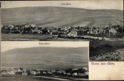 Ak Börry Emmerthal Niedersachsen, Ober und Nieder Börry, Blick auf den Ort