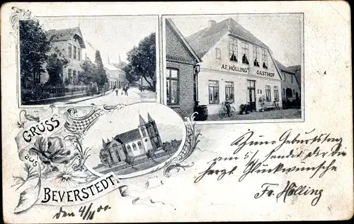Ak Beverstedt in Niedersachsen, Gasthof, Kirche