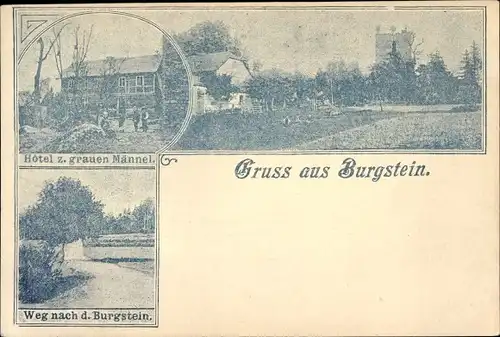 Ak Burgstein Weischlitz im Vogtland, Hotel zum grauen Männel, Ruine