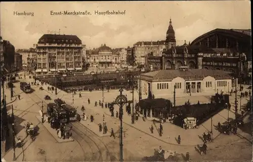 Ak Hamburg Mitte Altstadt, Hauptbahnhof, Ernst Merckstraße