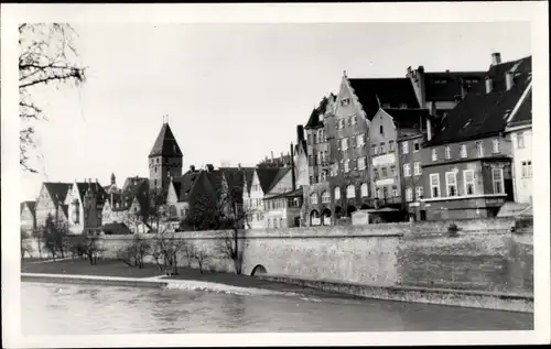 Foto Ak Ulm an der Donau, Partie an der Donau, Alter Turm, 1937