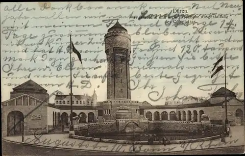 Ak Düren im Rheinland, Wasserturm, Cölnplatz