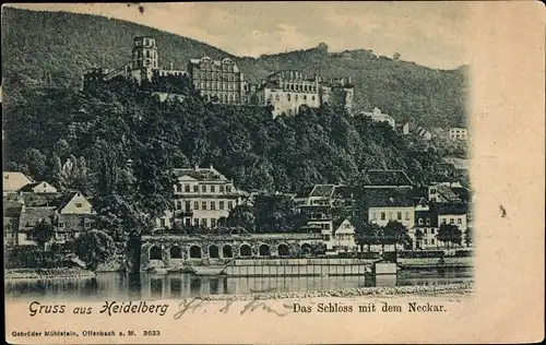Ak Heidelberg am Neckar, Schloss, Neckar