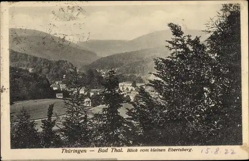 Ak Bad Thal Ruhla in Thüringen, Gesamtansicht, Blick v. kl. Ebertsberg