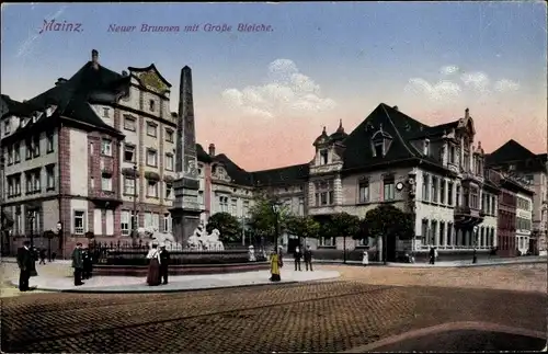 Ak Mainz am Rhein, Neuer Brunnen, Große Bleiche