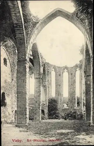 Ak Visby Wisby Schweden, Koret af Sct. Nikolai ruin, Kirchenruine