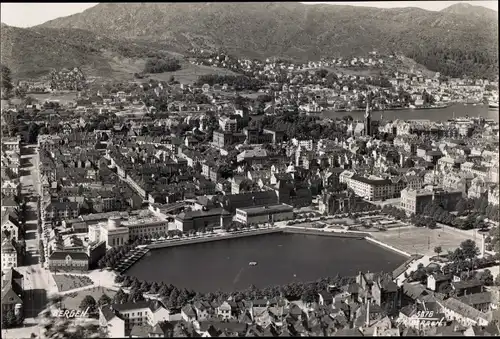 Ak Bergen Norwegen, Totalansicht