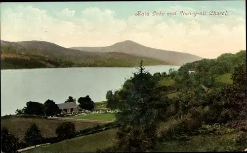 Ak Llanycil Wales, Bala Lake and Llan-y-cil Church