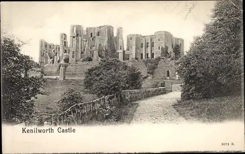 Ak Kenilworth Warwickshire England, Kenilworth Castle, Schloss