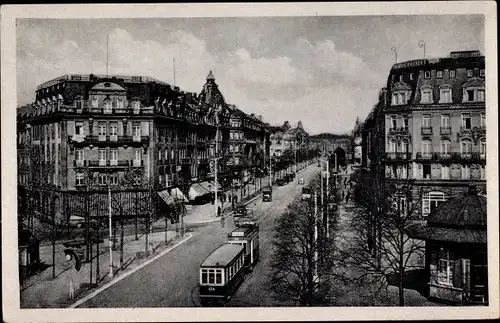 Ak Luxemburg, Pariser Platz, Straßenbahn