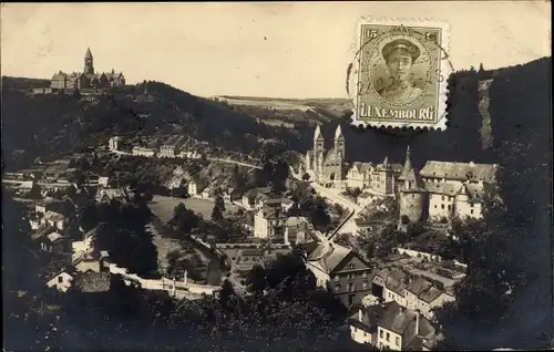 Foto Ak Clervaux Clerf Luxembourg, Blick auf den Ort