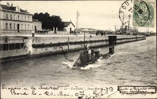 Ak Französisches U Boot, Farfadet, sous marin