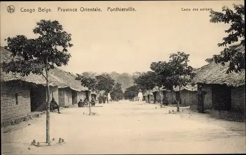 Ak Ponthierville DR Kongo Zaire, Camp des soldats