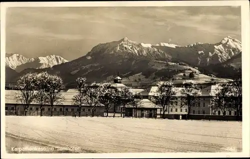 Ak Sonthofen im Oberallgäu Schwaben, Karpatenkaserne, Gebirge