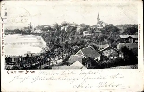 Ak Ostseebad Borby Eckernförde, Blick auf den Ort