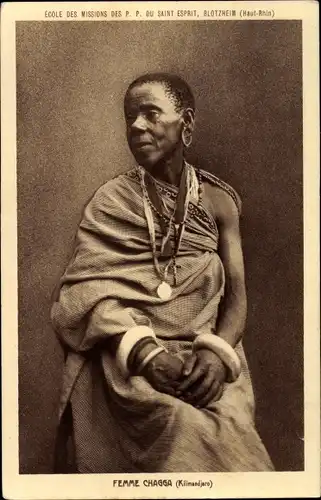 Ak Femme Chagga, Kilimandjaro, Ecole des Missions des PP du Saint Esprit, Blotzheim