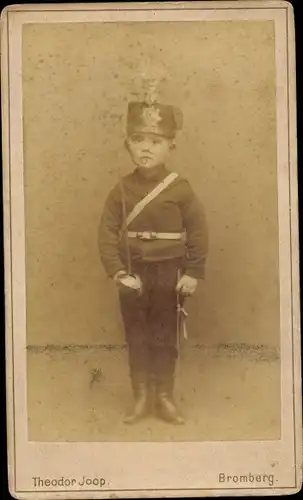 Foto Bydgoszcz Bromberg Westpreußen, Kleiner Junge in Uniform