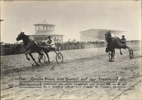 Riesen Ak Berlin Tempelhof Mariendorf, Großer Preis von Berlin, Trabrennbahn, W. Fischer, Mine