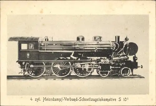 Ak Deutsche Eisenbahn, Heißdampf Verbund Schnellzugslokomotive S 10, Dampflok