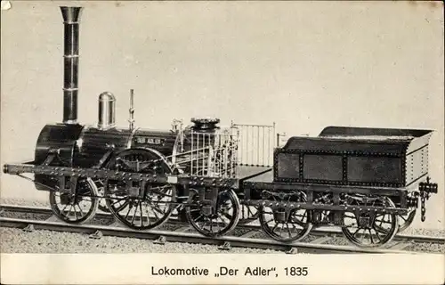 Ak Deutsche Eisenbahn, Lokomotive Der Adler 1835, Dampflok