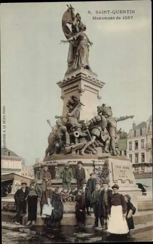 Ak Saint Quentin Aisne, Monument de 1557