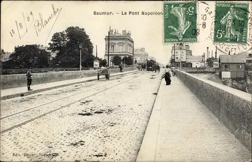 Ak Saumur Maine et Loire, Le Pont Napoleon