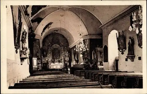Ak Lassy Calvados, Interieur de l'Eglise