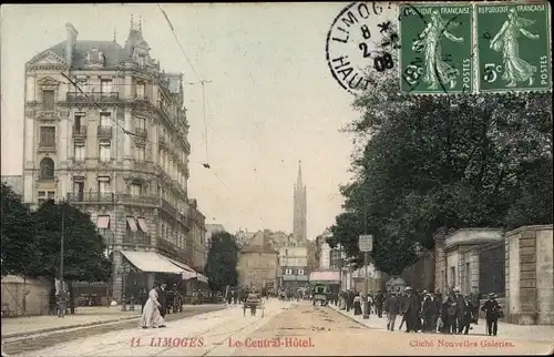 Ak Limoges Haute Vienne, Le Central Hotel