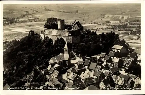 Ak Hering Otzberg im Odenwald, Jugendherberge, Ort, Fliegeraufnahme