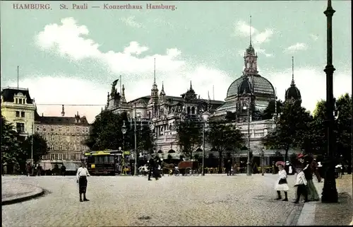 Ak Hamburg St. Pauli, Partie am Konzerthaus