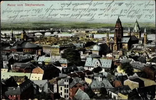 Ak Mainz Rhein, Die Stadt vom Stephansturm gesehen
