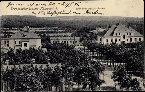 Ak Königsbrück in der Oberlausitz, Truppenübungsplatz, Gesamtansicht, Blick vom Offizierskasino